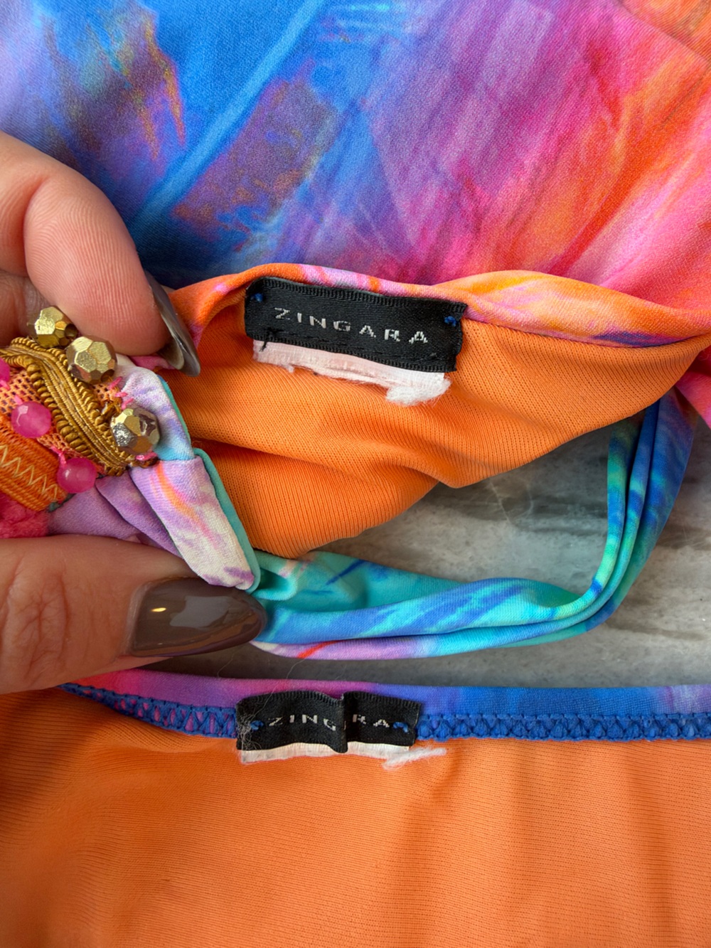 Zingara Multi Color Bikini Size Small - Picture 3 of 4